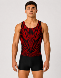 Dynamite Red Boys & Men's Gymnastics Singlet Unitard