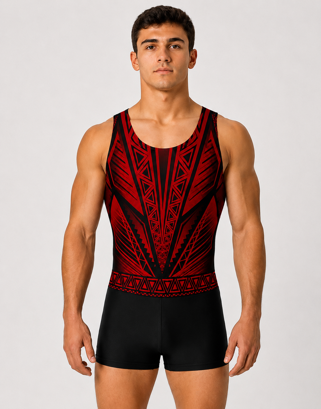 Dynamite Red Boys & Men's Gymnastics Singlet Unitard
