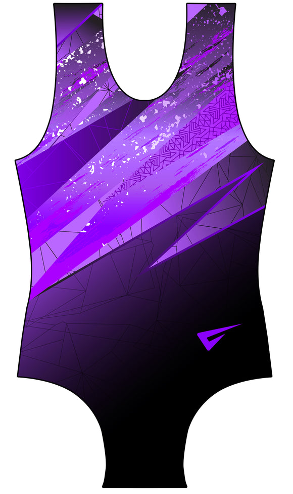 Kiki Purple Gymnastics Sleeveless Leotard for Boys and Men Velocity