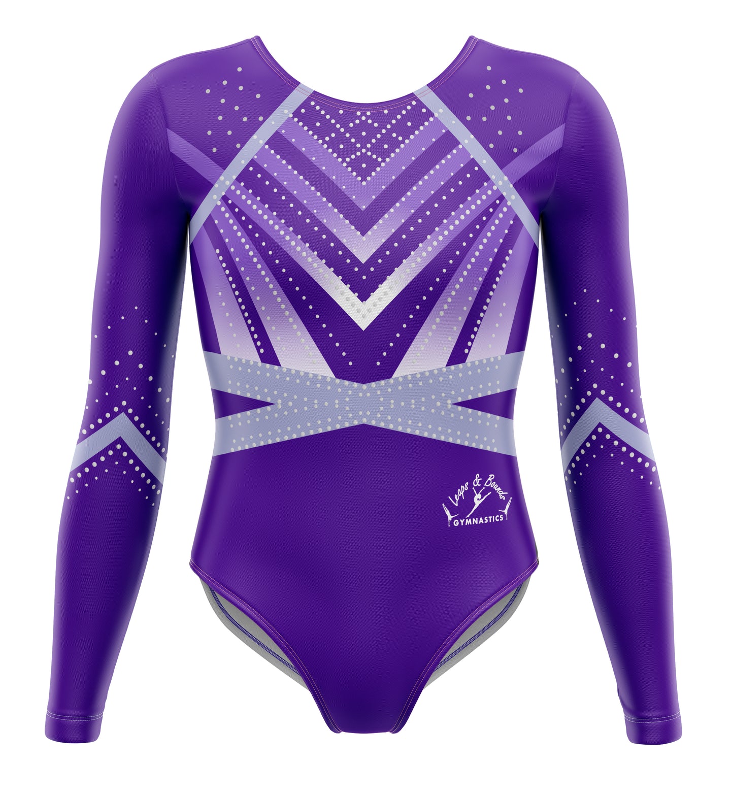 Leaps and Bounds Vida Purple Competition Long Sleeve Girls Gymnastics Leotard