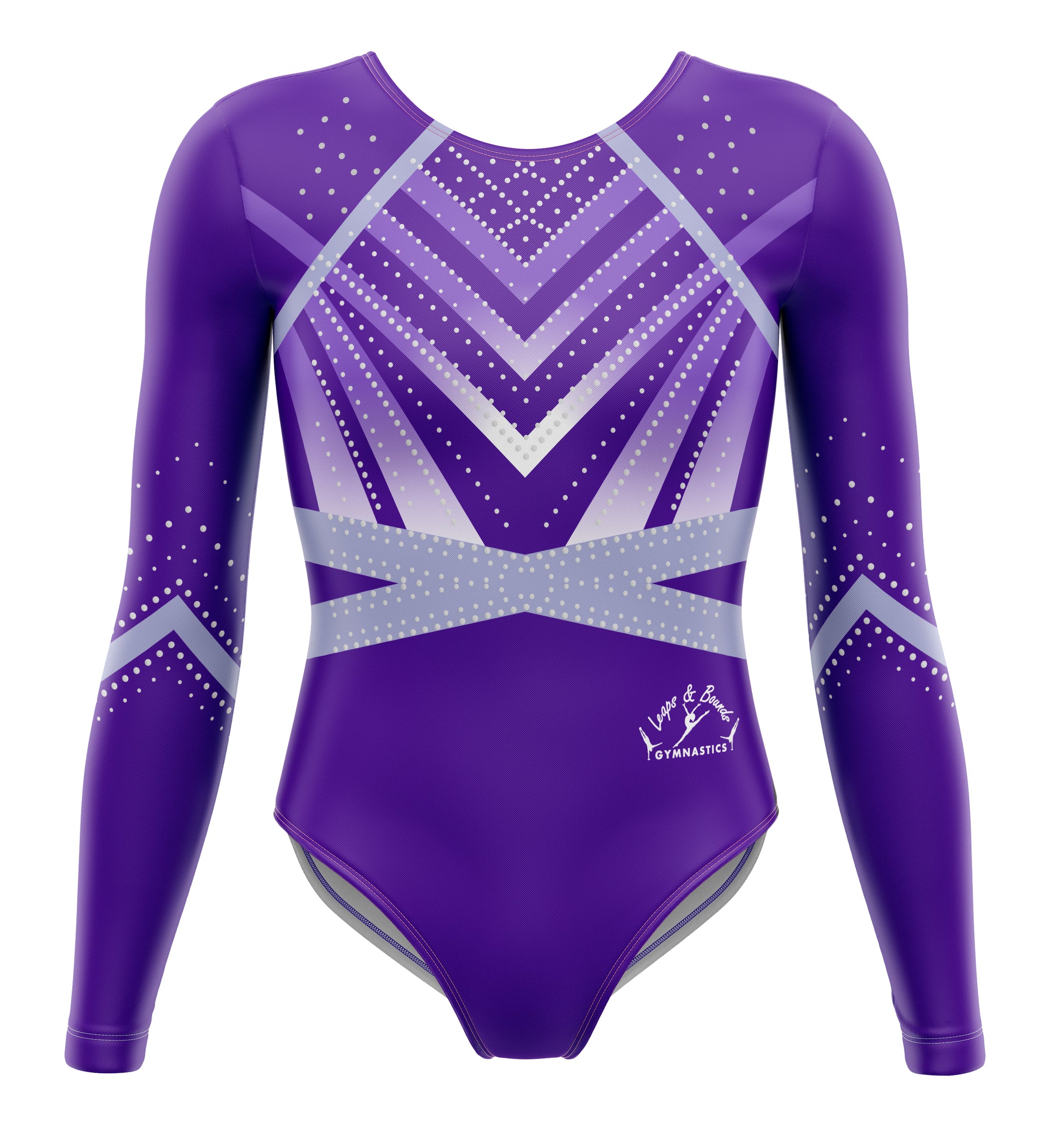 Leaps and Bounds Vida Purple Competition Long Sleeve Girls Gymnastics Leotard