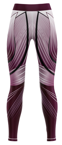 Pair of blue athletic leggings suitable for dance and gymnastics training