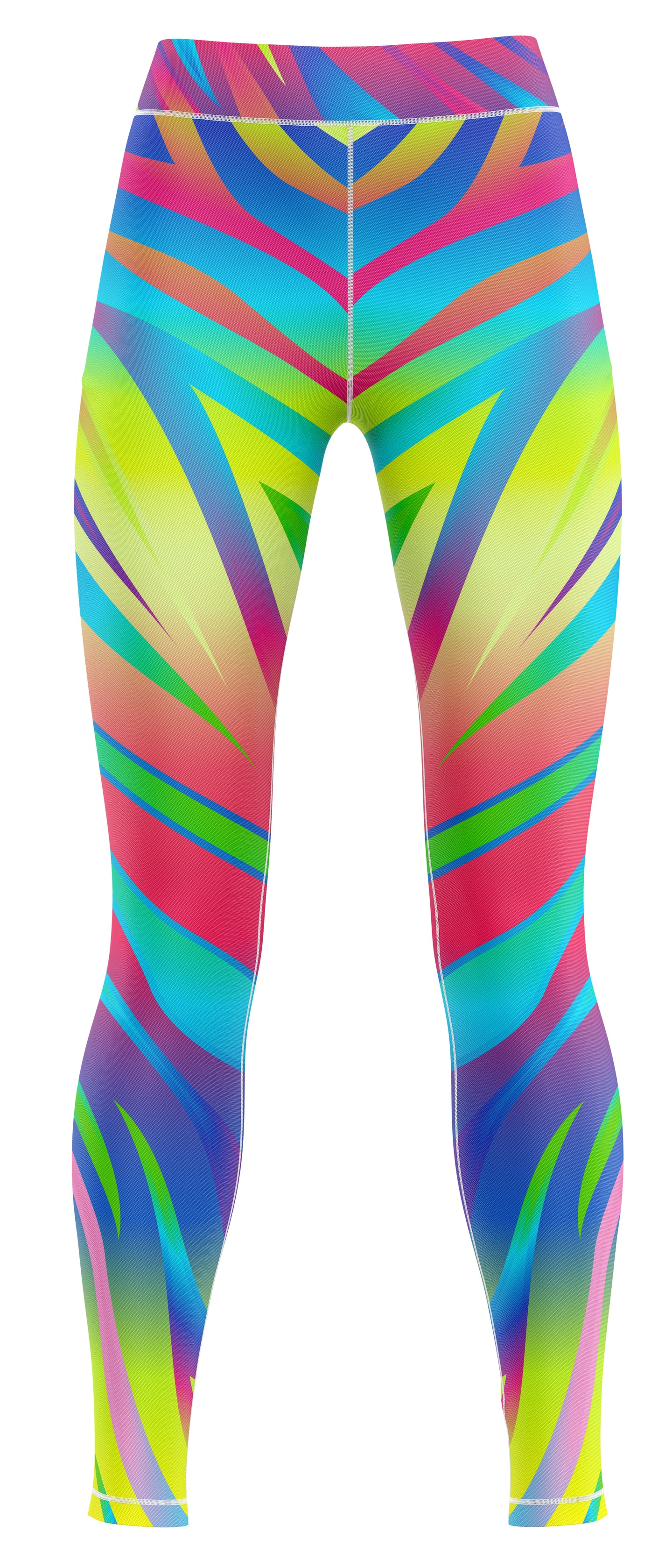 Blue activewear leggings with a streamlined, close-fitting silhouette