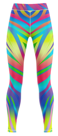 Blue activewear leggings with a streamlined, close-fitting silhouette