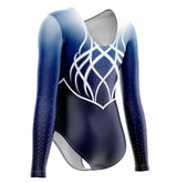 Medea Blue Competition Long Sleeve Girls Gymnastics Leotard