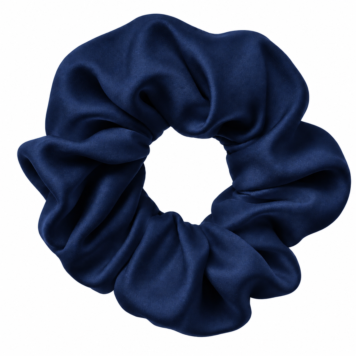 Navy Blue Nylon Hair Scrunchie