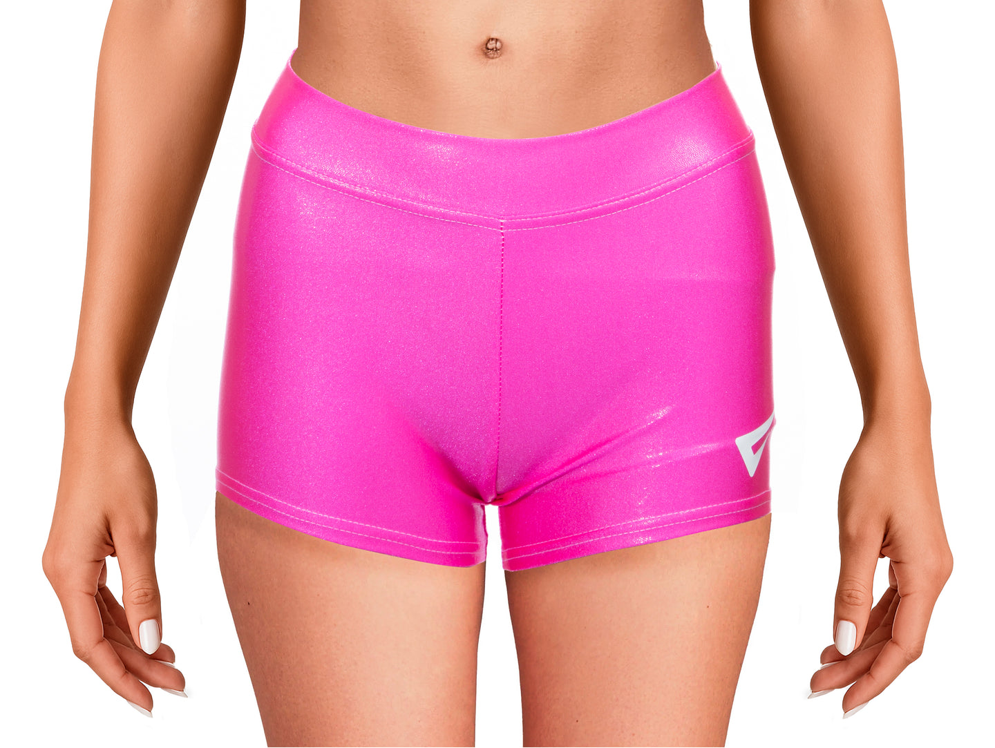 Neon Pink Girls Gymnastics Gym Shorts