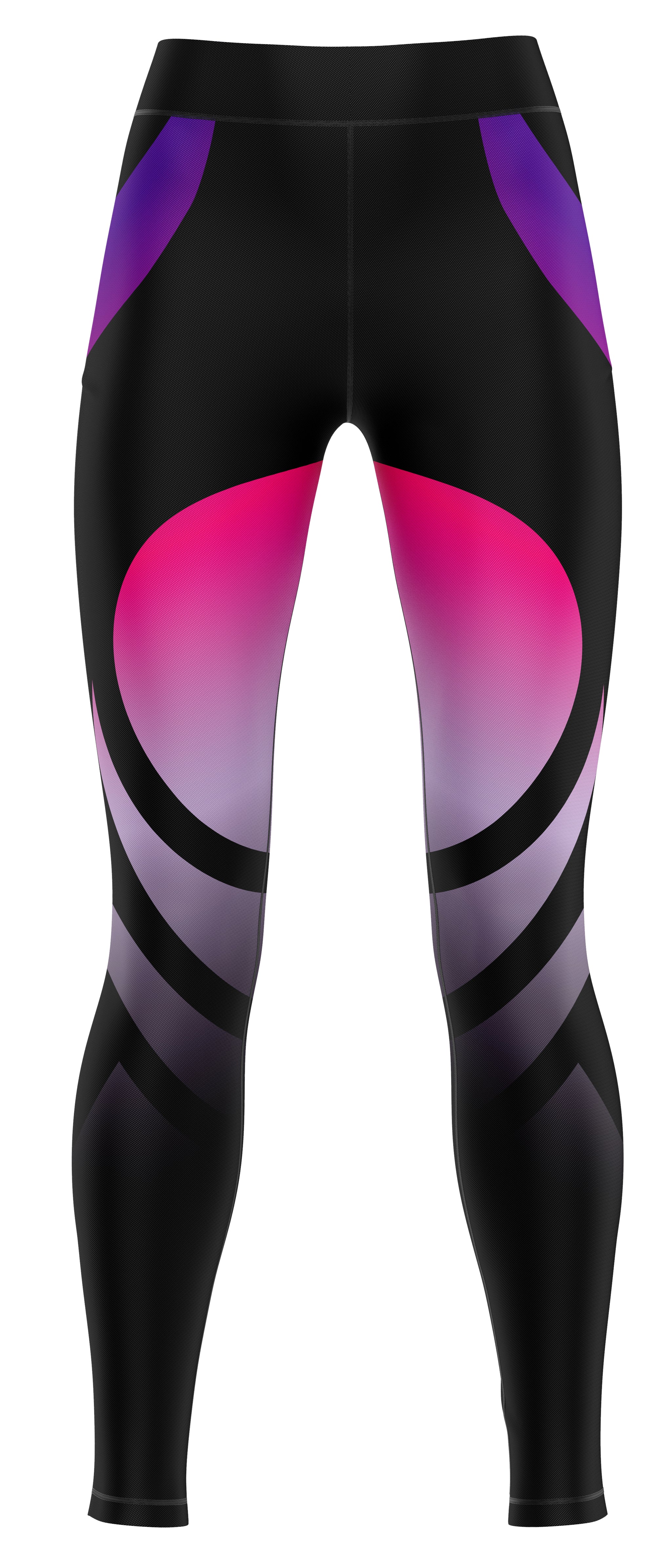Blue girls' activewear leggings laid flat on a plain background