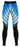 Pair of blue gym leggings laid flat on a plain background, suitable for training and dance