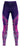 Navy and royal blue athletic leggings laid flat on a white background