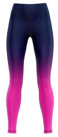 Activewear leggings laid flat showing full-length silhouette and stretch fabric
