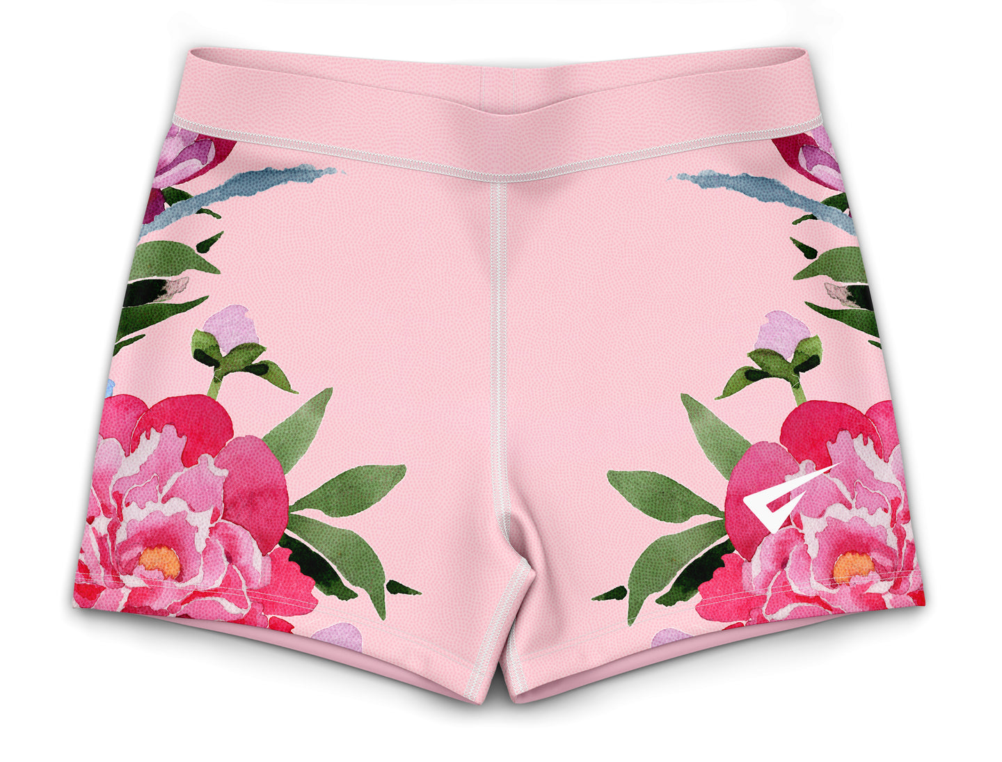 Pink Floral Watercolour Girls Gymnastics Hipster Shorts