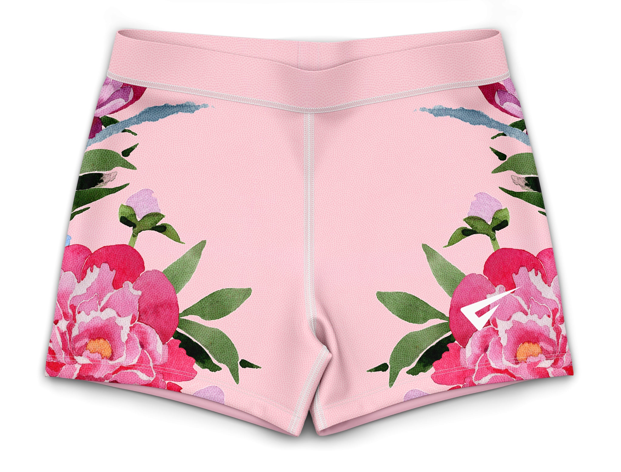 Pink Floral Watercolour Girls Gymnastics Hipster Shorts