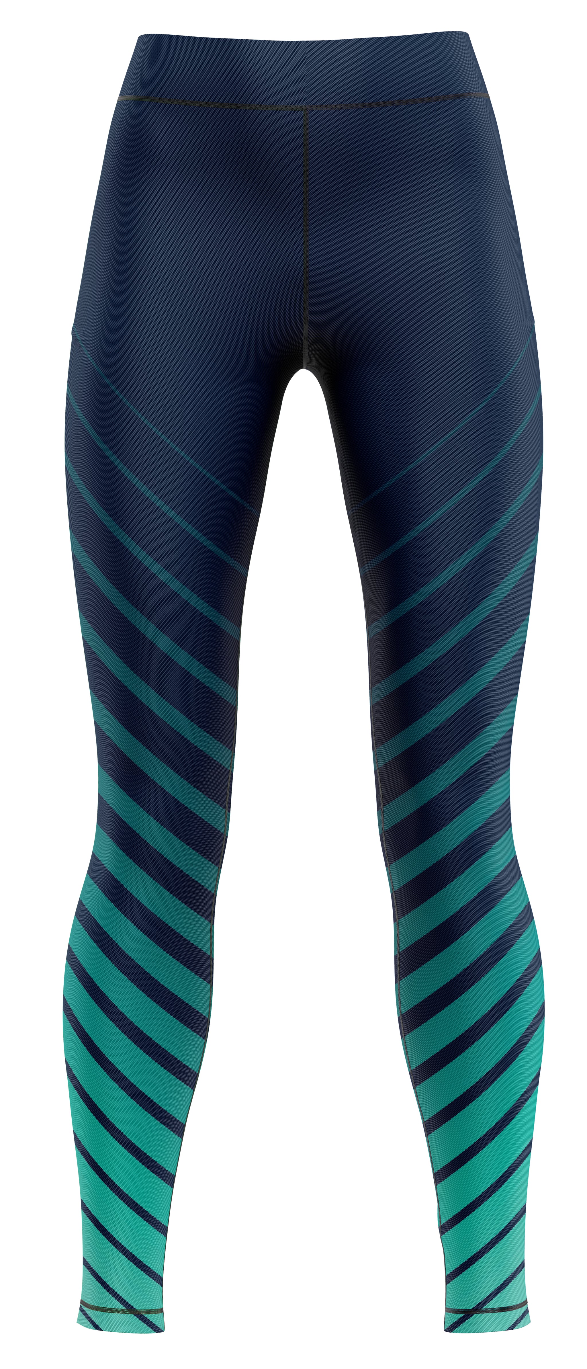 Blue girls' leggings shown flat, suitable for gymnastics and dance