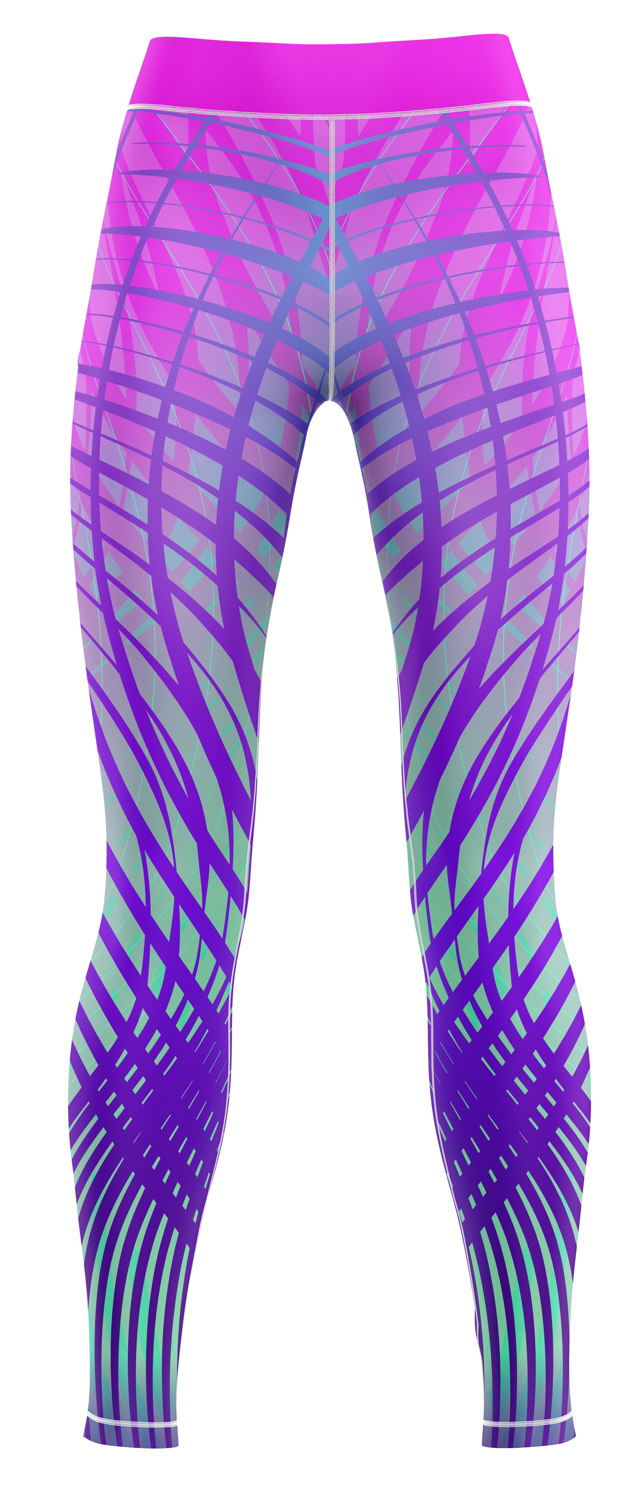 Blue activewear leggings on a plain background