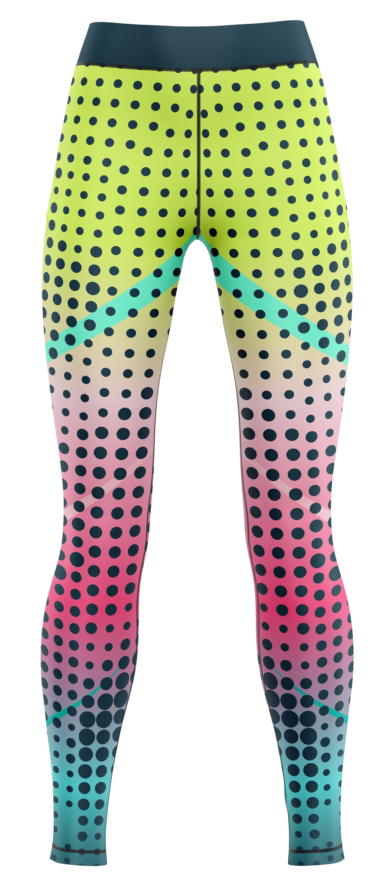 Blue girls' activewear leggings suitable for gymnastics and dance