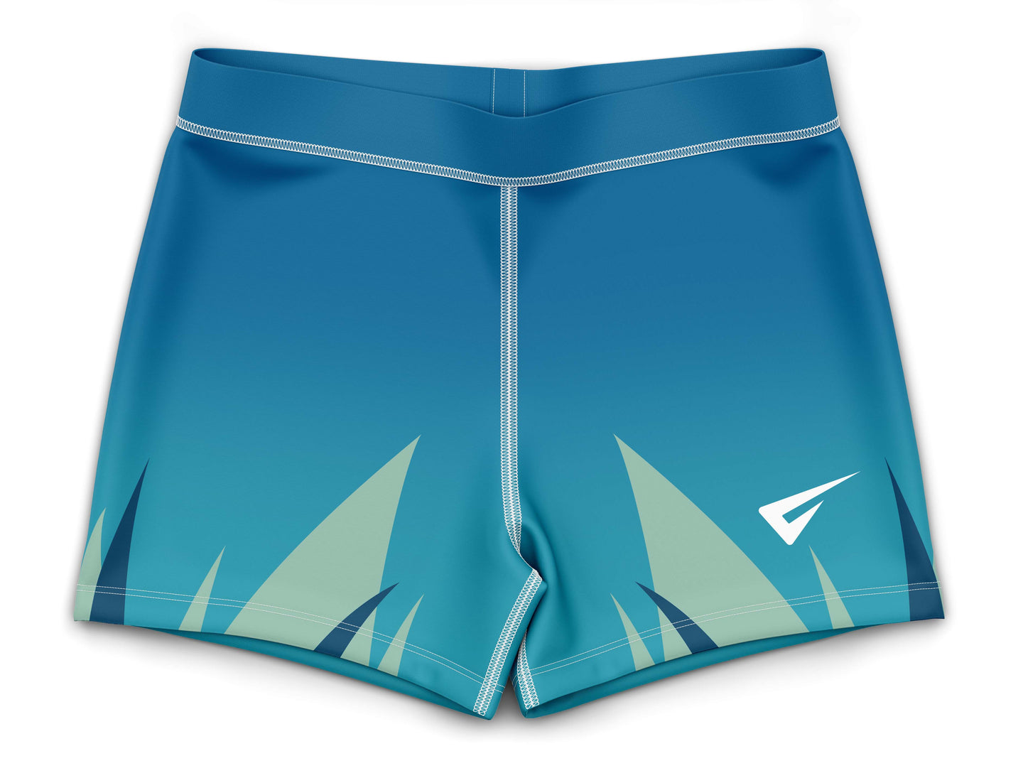 Poseidon Blue Gymnastics Activewear Girls Hipster Shorts
