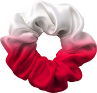 Radiant Silver to Red Hair Scrunchie