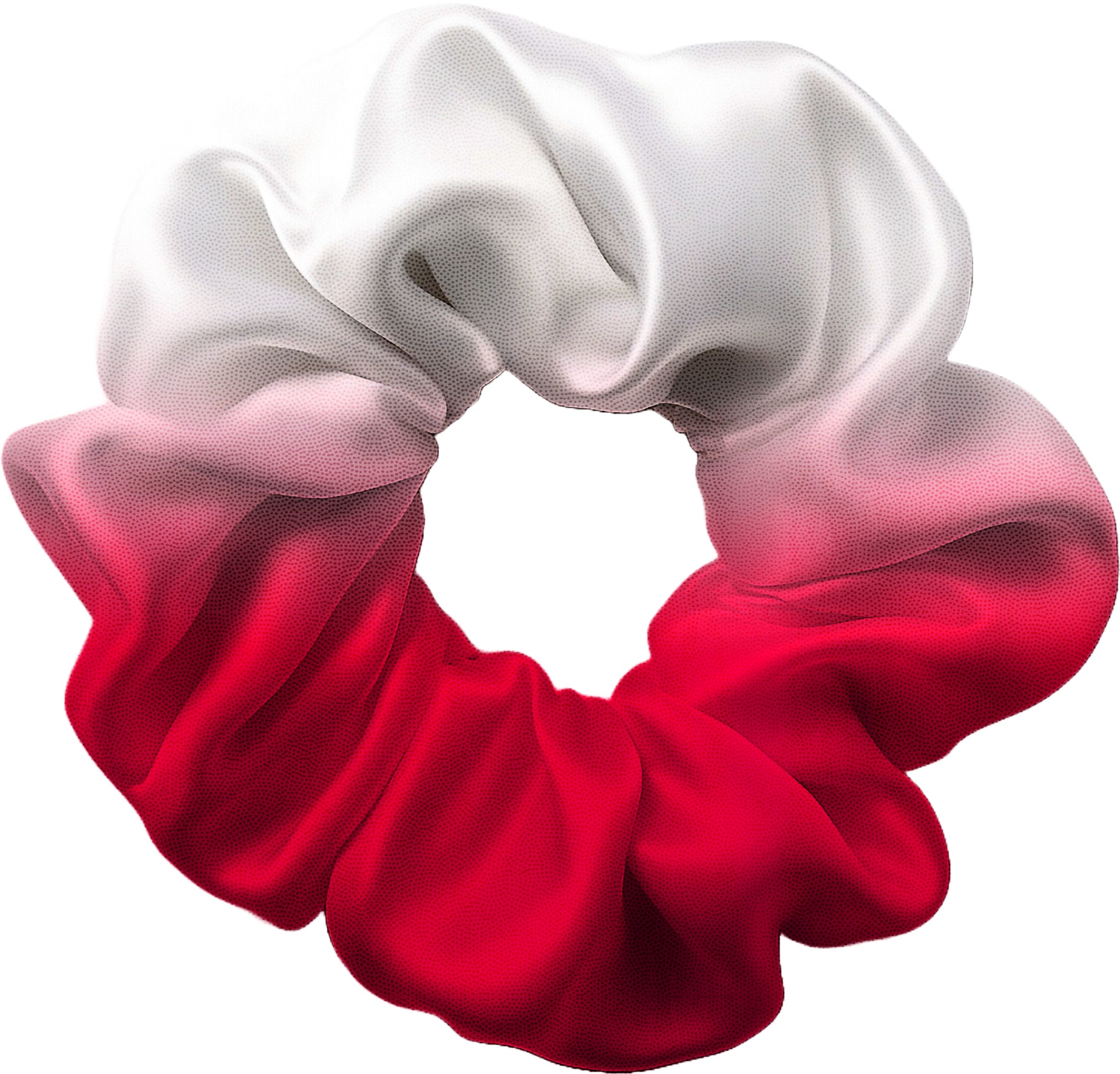 Radiant Silver to Red Hair Scrunchie
