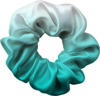 Radiant Silver to Turquoise Hair Scrunchie