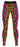 Pair of leggings with bold rainbow leopard print laid flat on a studio background