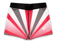 'Ray' Red and Grey Gymnastics Activewear Girls Hipster Shorts