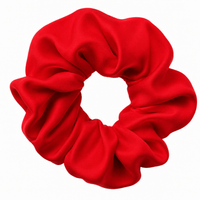 Red Nylon Hair Scrunchie