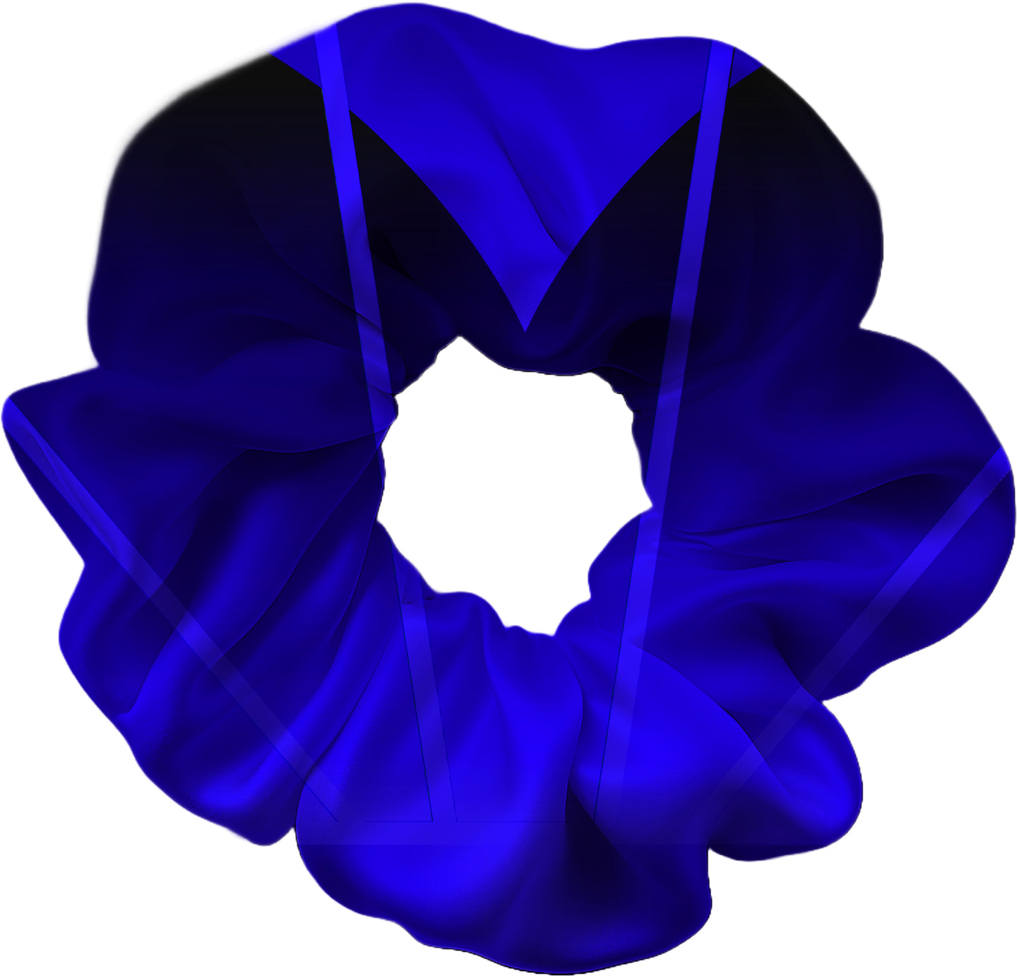 Blue scrunchie on a white background