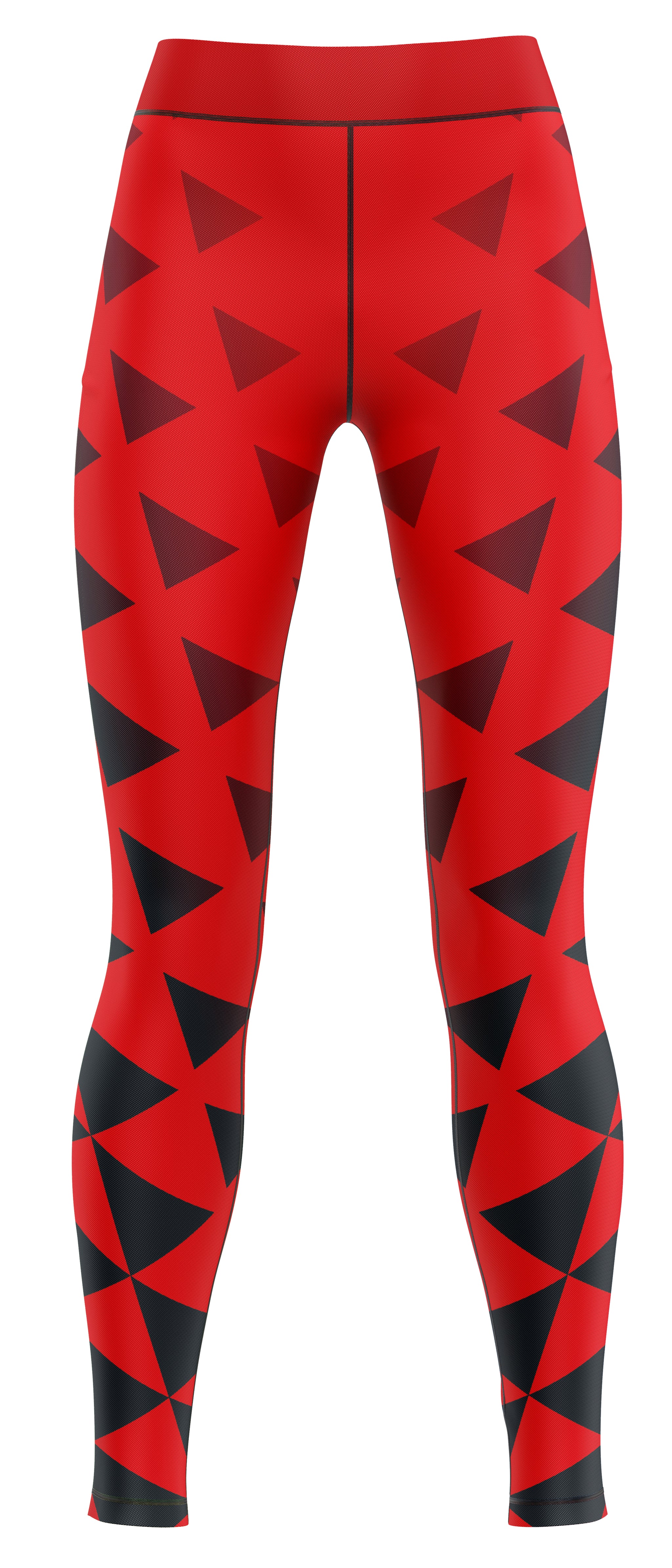 Pair of navy and royal blue girls' active leggings laid flat