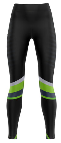 Pair of blue activewear leggings suitable for gymnastics and dance