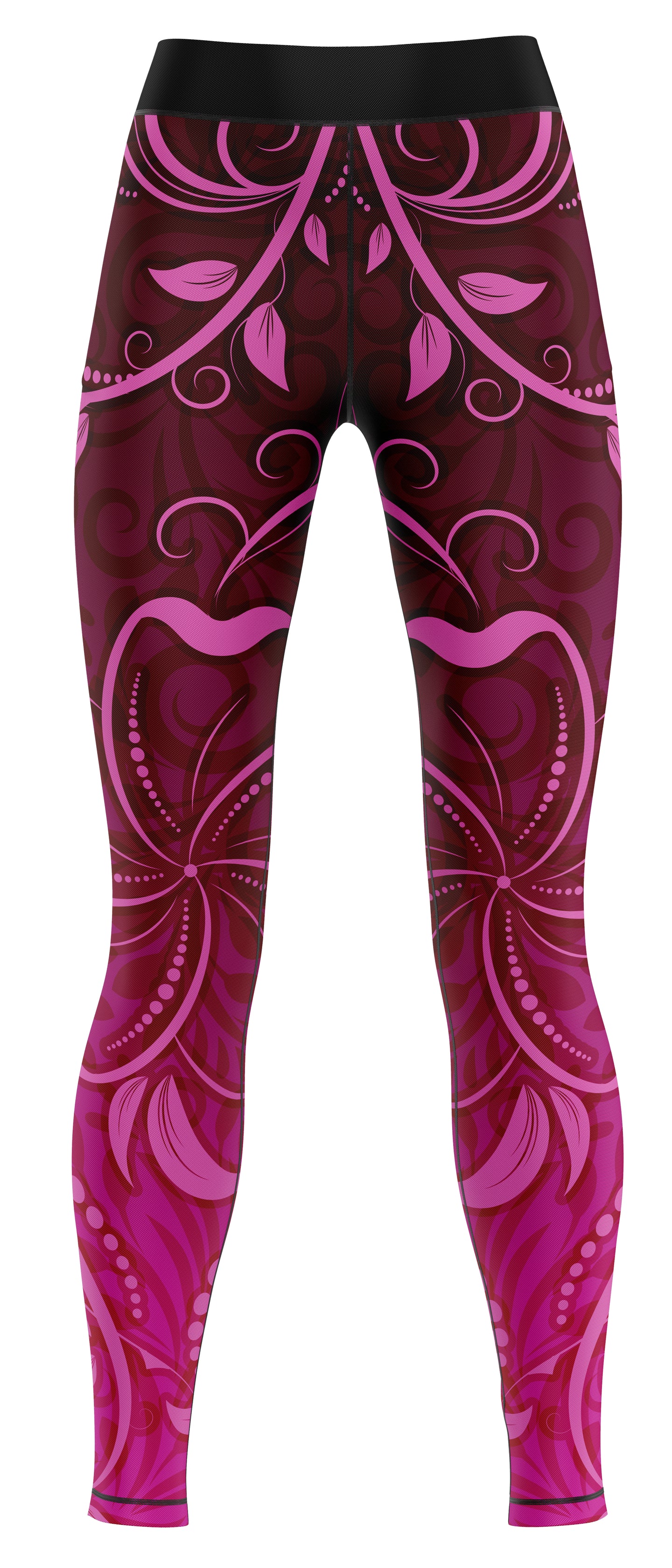 Blue girls' sports leggings laid flat, slim fit suitable for training and dance