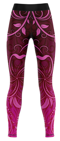 Blue girls' sports leggings laid flat, slim fit suitable for training and dance