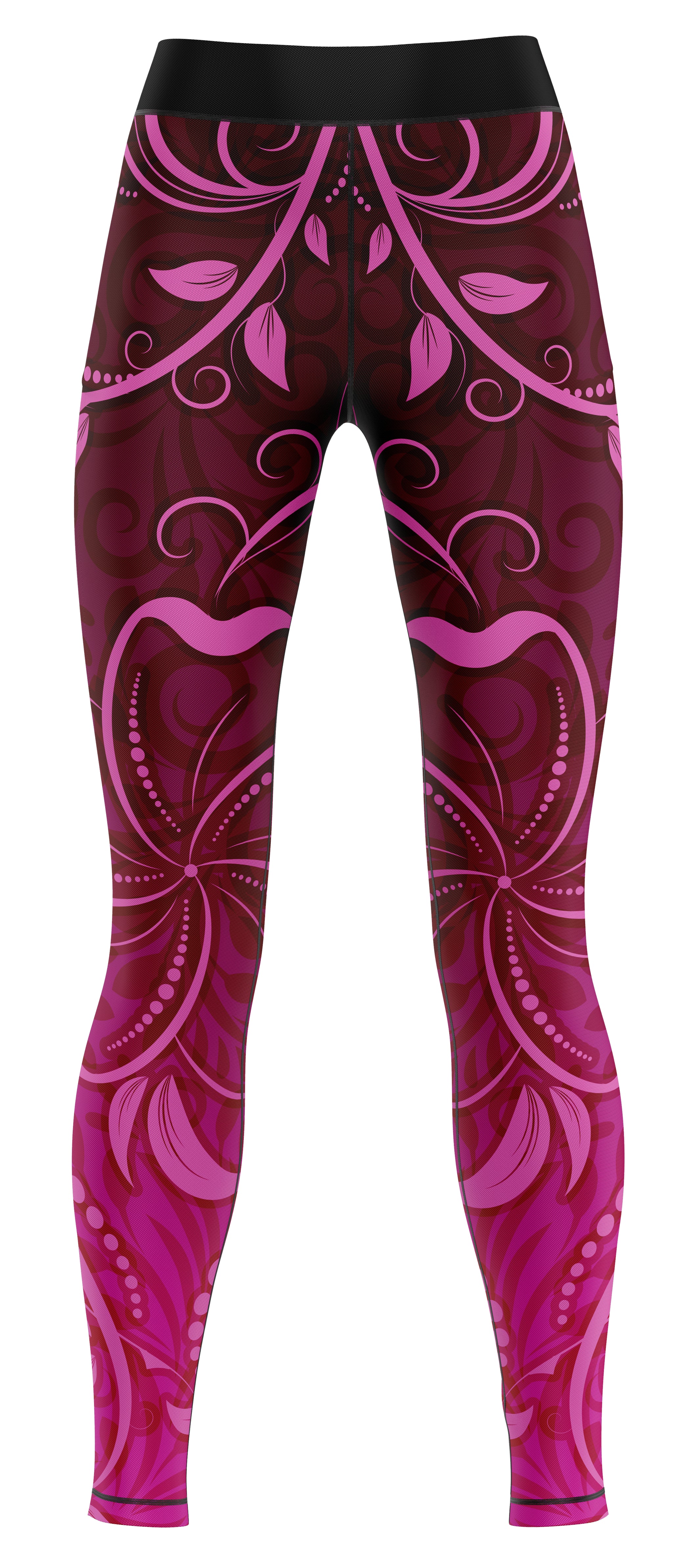 Blue girls' sports leggings laid flat, slim fit suitable for training and dance