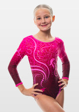 Serenity Pink Long Sleeve Gymnastics Leotard for Girls