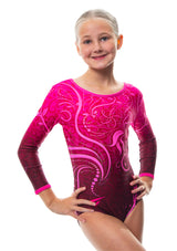 Serenity Pink Long Sleeve Gymnastics Leotard for Girls