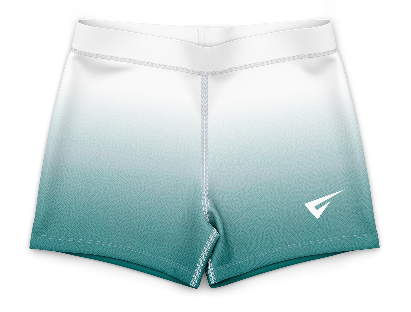 Radiant Silver to Turquoise Mystique Gymnastics Shorts