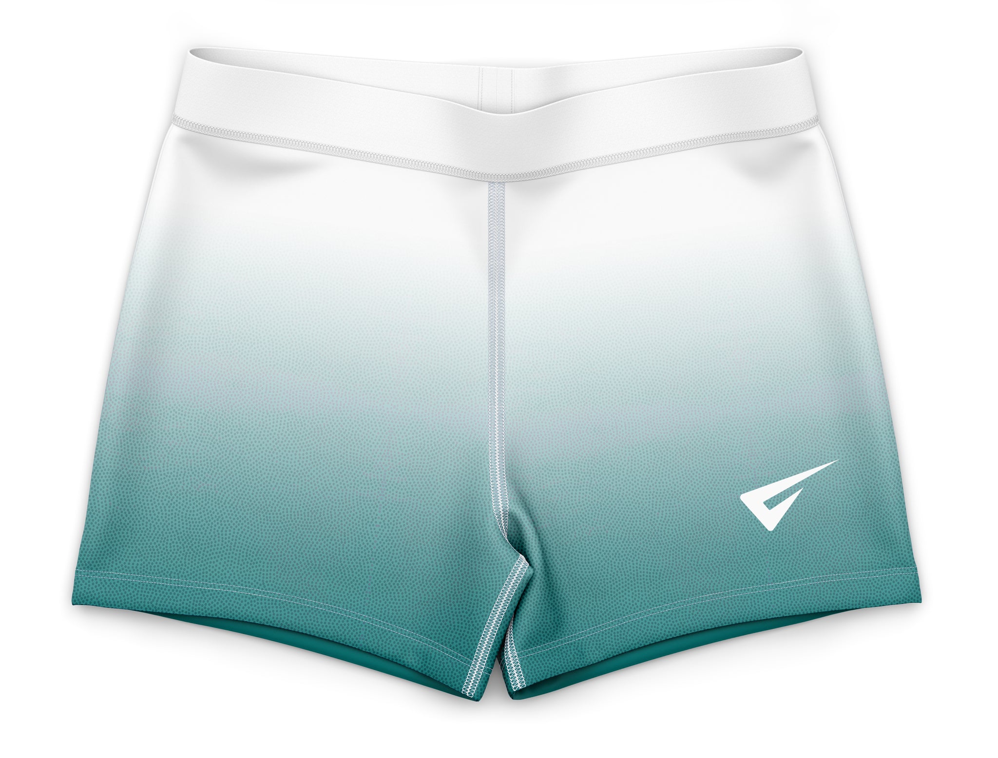 Radiant Silver to Turquoise Mystique Gymnastics Shorts