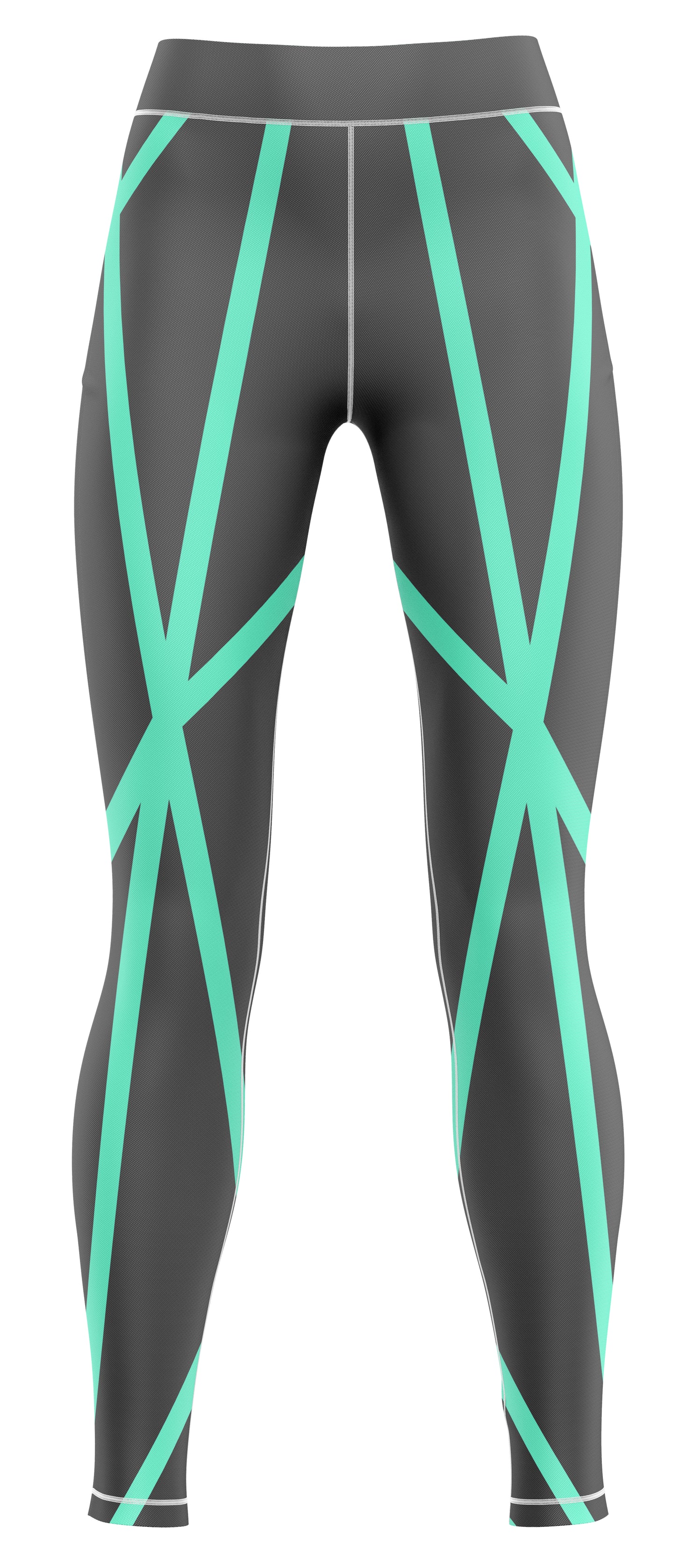 Blue athletic leggings with a streamlined fit suitable for gymnastics and dance