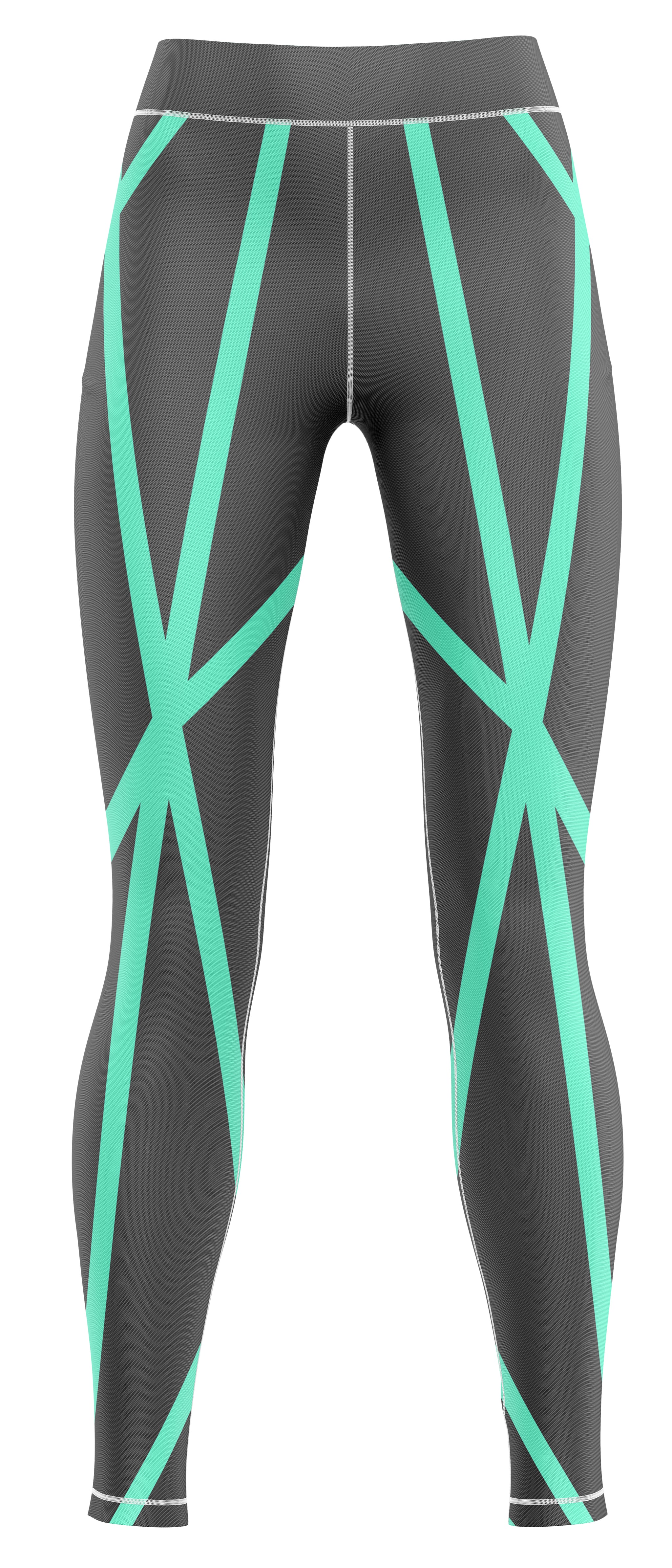 Blue athletic leggings with a streamlined fit suitable for gymnastics and dance