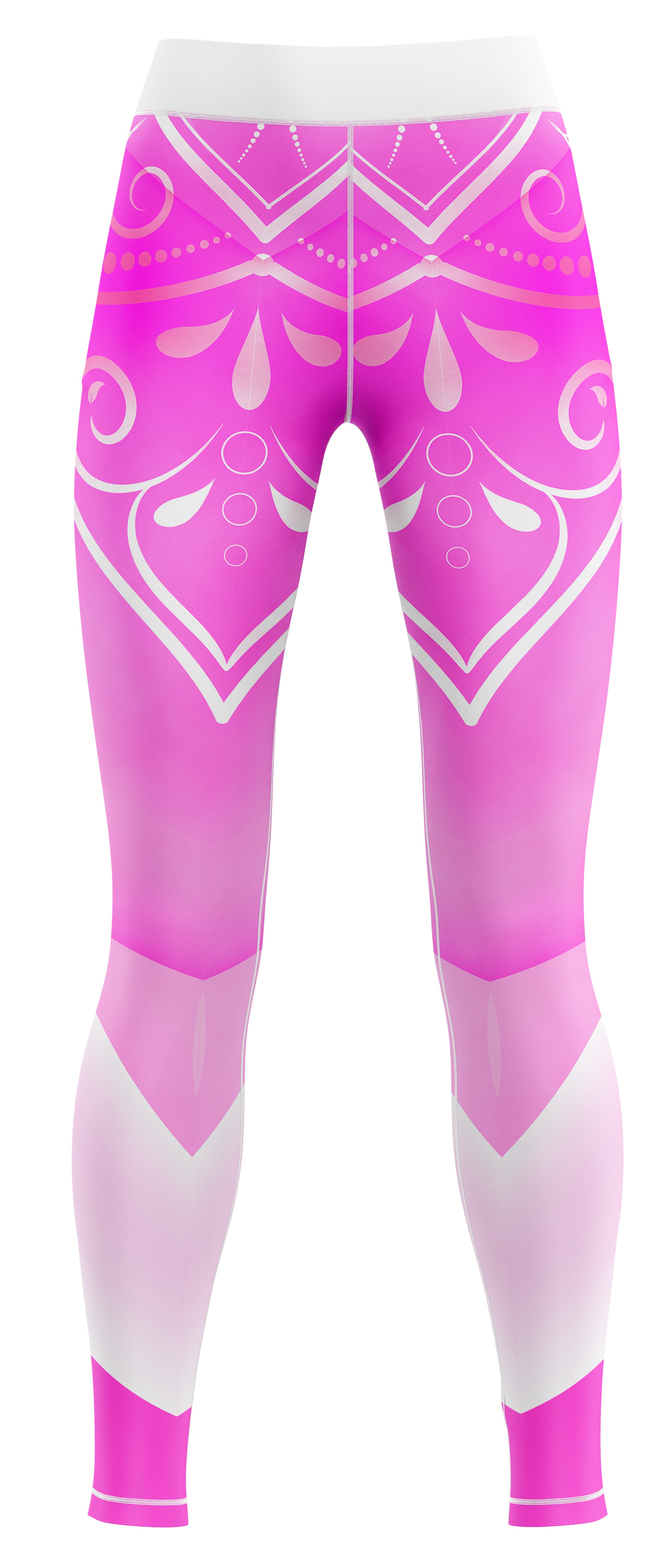 Pink gym activewear leggings laid flat on a plain background