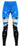 Blue and black two‑tone athletic leggings with contrast panels