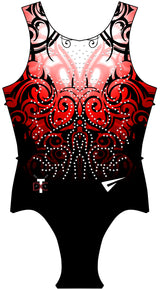 TDC Elite Team Uniform Andromeda Red Sleeveless Gymnastics Leotard