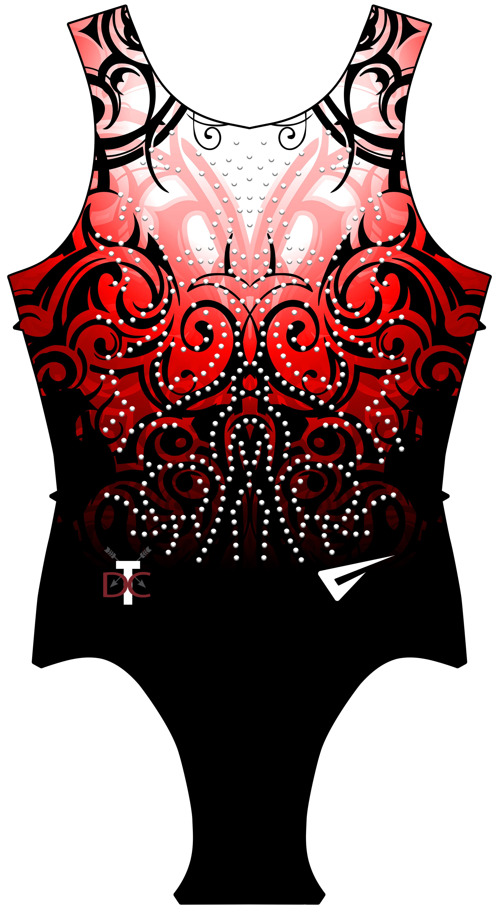 TDC Elite Team Uniform Andromeda Red Sleeveless Gymnastics Leotard