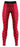Red athletic leggings photographed against a plain background