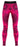 Pair of pink activewear leggings laid flat on a neutral background