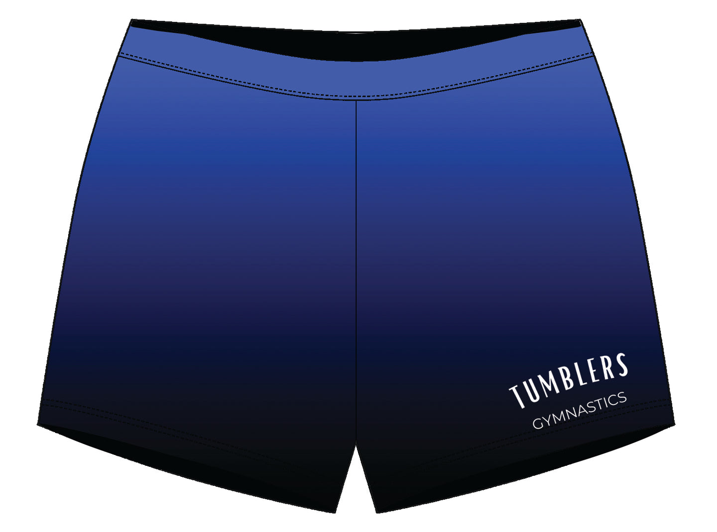 Tumblers Sapphire Blue Shiny Gymnastics Girls Club Gym Shorts