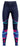 Blue girls' activewear leggings laid flat on a plain background