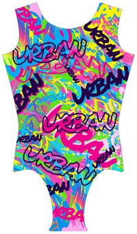Urban Gymnastics Club Graffiti Sleeveless Gymnastics Leotard