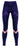 Blue athletic leggings laid flat showing full-length design
