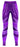 Pair of blue activewear leggings laid flat on a plain background